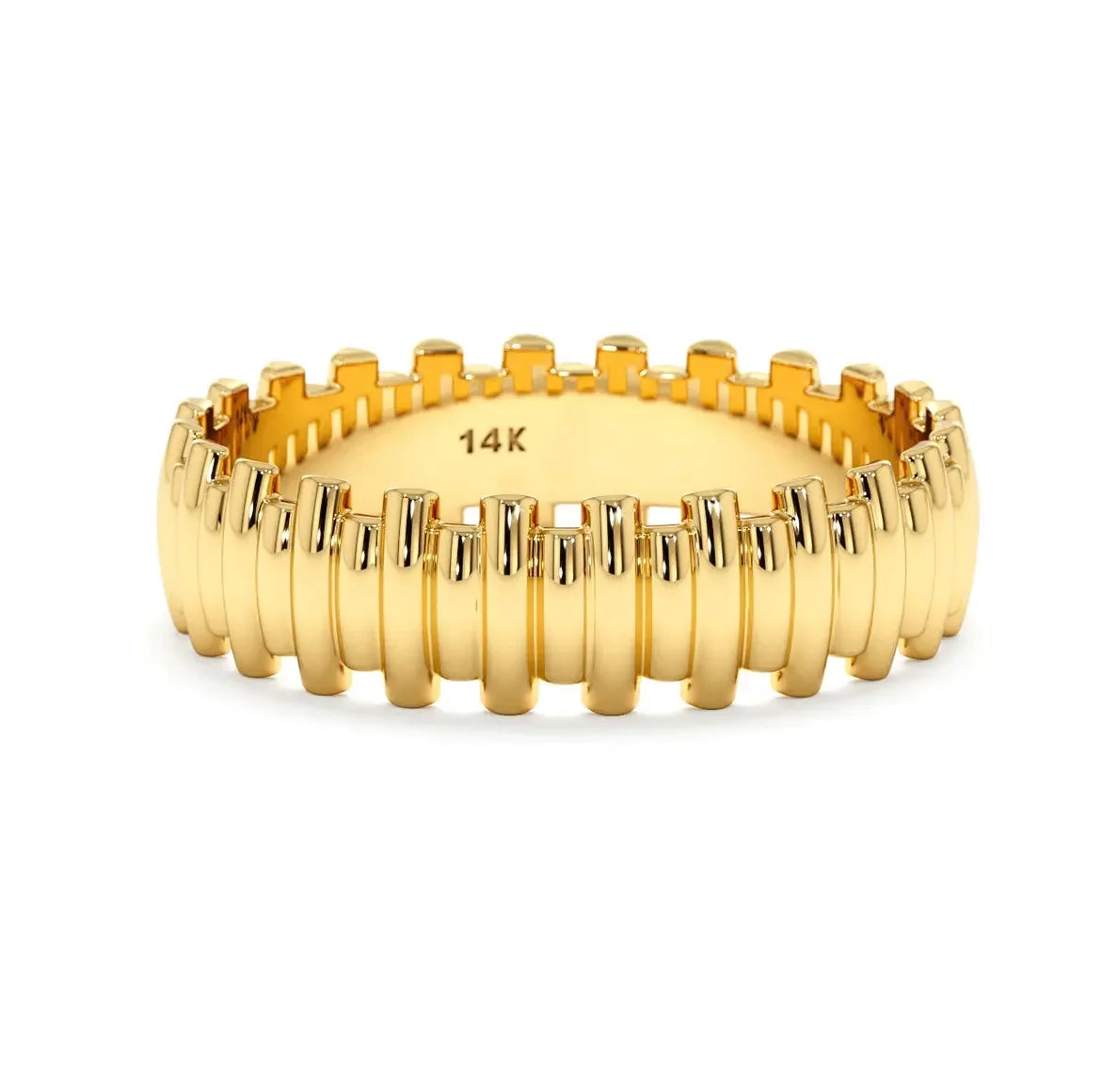 2025 Women's Fashion 14K Gold Plated 925 Sterling Silver Wedding Rings Classic Dome Design Fine Jewelry