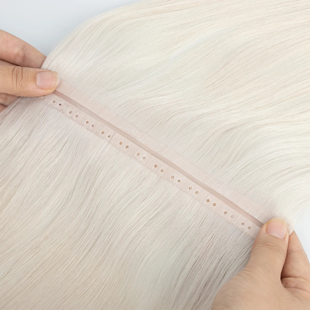 Wholesale XO Hair Weft Butterfly Weft with Hole Virgin Raw Hair Extensions Light Color
