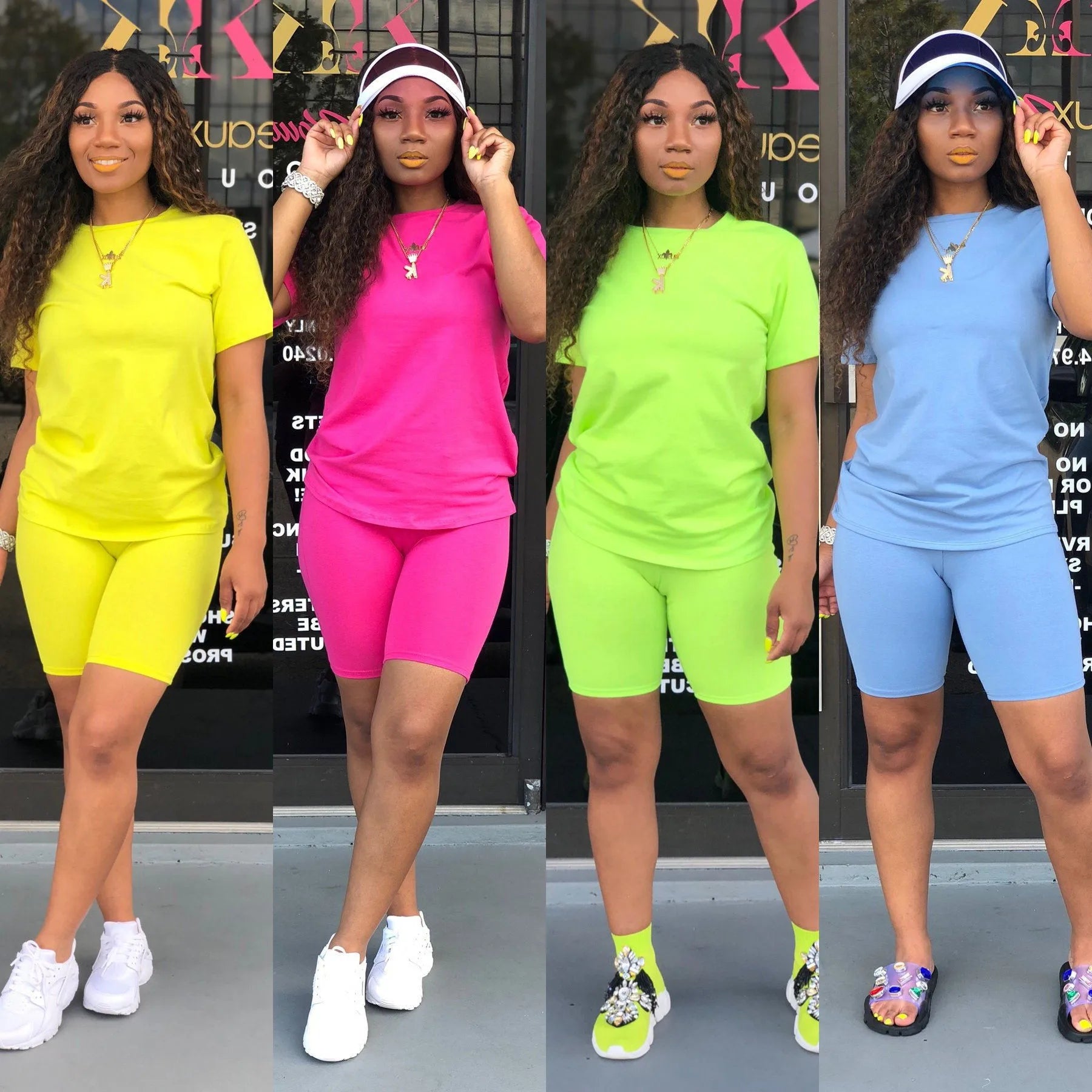 2 Pieces Shorts Set Plus Size Women's Sets Summer Track Suits Suit for Ladies Two Piece Shorts Set Clothing