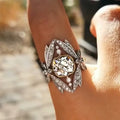CAOSHI Luxury Vintage Retro Finger Rings 6 7 8 9 10 ODM/OEM Customized Silver Plated Cubic Zirconia Cocktail Party Women Rings