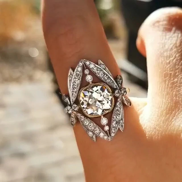 CAOSHI Luxury Vintage Retro Finger Rings 6 7 8 9 10 ODM/OEM Customized Silver Plated Cubic Zirconia Cocktail Party Women Rings