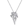 Fashion 2024 New 925 Sterling Silver  Pendant  Rhombus Geometric Necklace Chain for  Womens  Jewelry