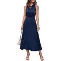 4661 Women's Casual A-Line Summer Dress V-Neck for Swiss Dot Ruffle Sleeve Midi Length Beach Sun Dress Front Natural for