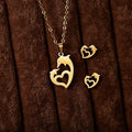 2025 New Arrival Gold Plated  Jewelry 2 Pcs Set Hollow Butterfly Dragonfly Flower Pendant Earrings Necklace Set