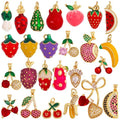 Cute 3D Dragon Fruit Strawberry Water Melon Cherry Banana Peach Charm PendantJewelry Necklace Bracelet DIY Making Supplies S40