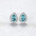 Daidan Elegant Earrings Women Waterdrop  Zirconia Stud Micro Pave Tear Drop Mama Silver Earrings for Women