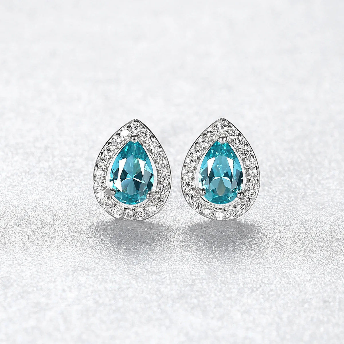Daidan Elegant Earrings Women Waterdrop  Zirconia Stud Micro Pave Tear Drop Mama Silver Earrings for Women