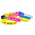 Events & Festival Waterproof Debossed Printing Cheap Rubber Plastic Bracelet Custom logo Silicone Wristband