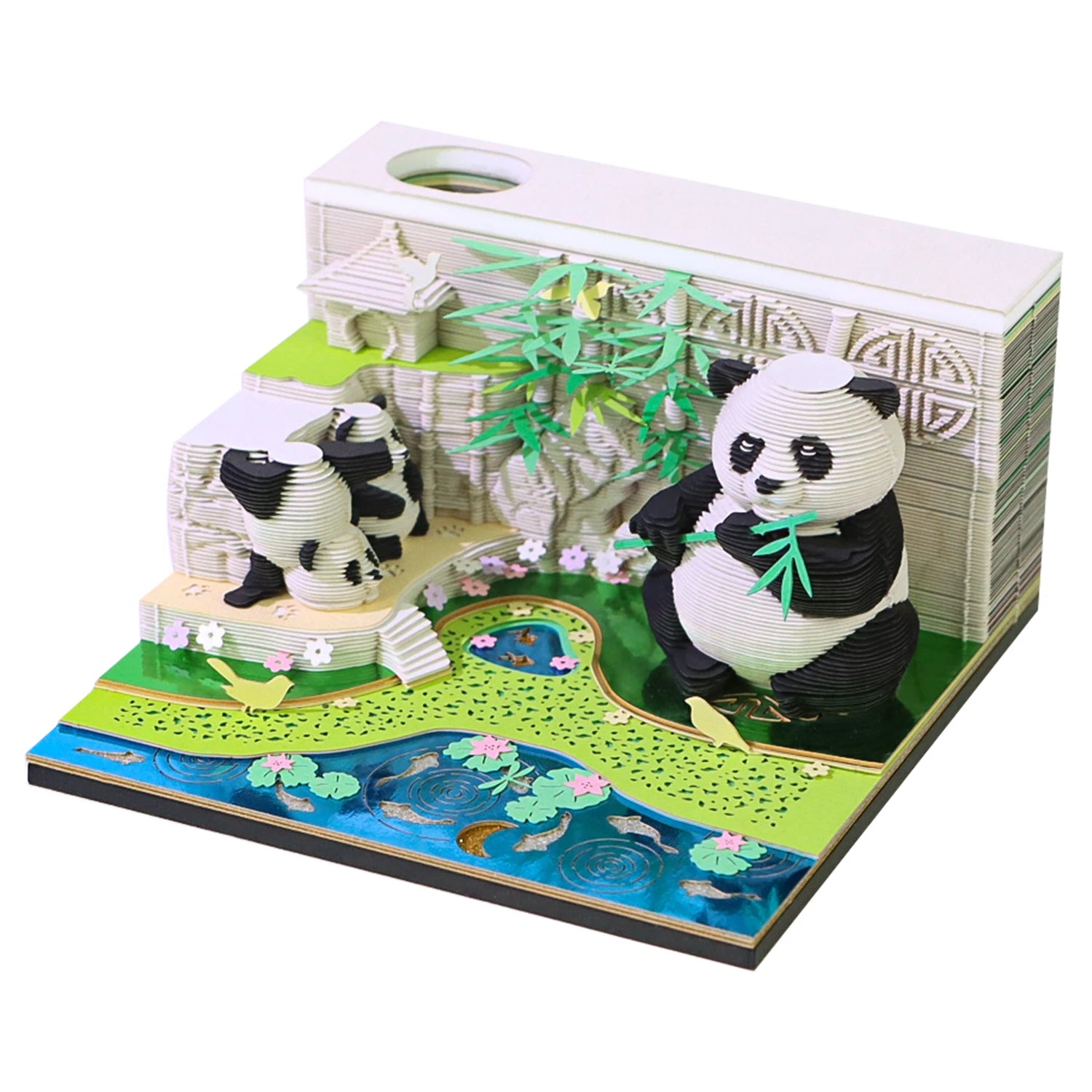 Custom Logo 3D Paper Craft Calendar Cube 3D Modeling Tear-Off Notepads Corporate Gift Solutions Unique Logo Paper Sculpture