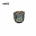 Fashion Green Gemstone Cubic Zirconia Men Jewelry 925 Silver Man Ring Men Big Ring