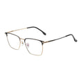 Fashion Unisex Square Titanium Anti Blue Light Blocking Semi-Rimless Metal Frame Eyeglasses for Diamond Face Shape Lightweight
