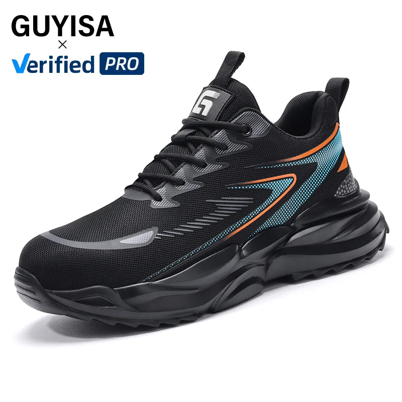 GUYISA Insulation Industrial Protective Safety Boots Wear-resistant Rubber Sole Construction Site Work Steel Toe Safety Boots