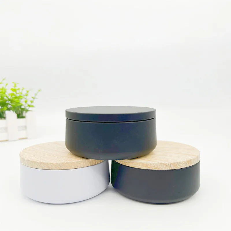 Round Cosmetic Containers Jar for Lip Balm Cream Metal Aluminum Tin Jar with Custom logo Sticker Print 2oz 4oz 6oz Candle Jar