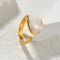 Newest Arrival Geometric Oil Dripping Ring No Fade Gold Plated Stainless Steel Ring Women Jewelry