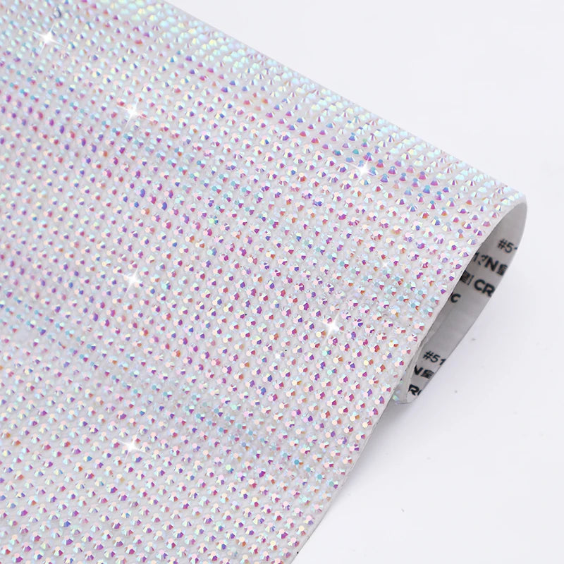 AB 3mm White Resin Jelly Rhinestones Sheet Self-Adhesive for DIY Crafts Jewelry Wedding Party Decor; for Bags Garments Shoes