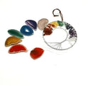 HY Wholesale Crystal bells natural crystal crafts Wood ring agate slices polished Crystal wind chime for Home Decoration