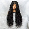 SHAROPUL Top Sales Messy Box Locs with Mix Curly Synthetic Braiding Hair for Black Women Full Lace Wig