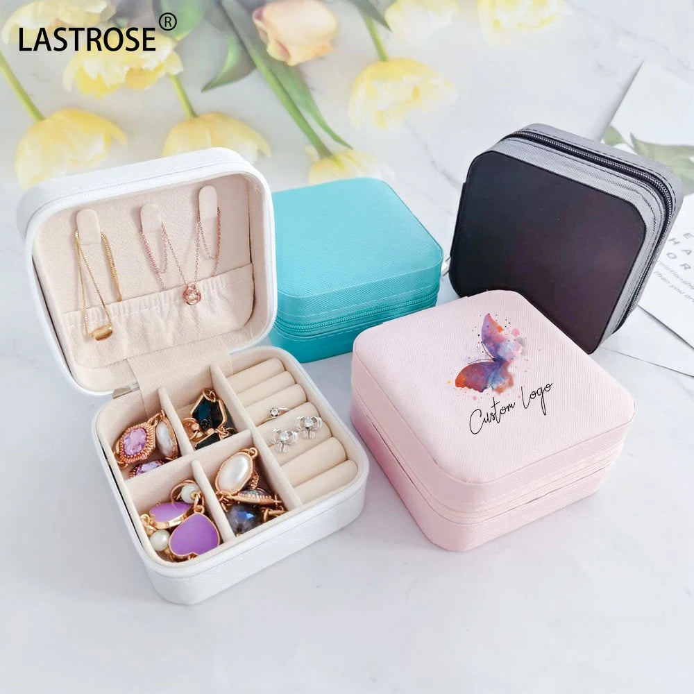 Hot Sale Luxury PU Leather Travel Jewelry Box Small Portable Jewelry Case for Girls' Earrings Fashion Style Elegant Stylish
