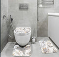 2 Pieces Water Absorbent Customized Marble Texture Non Silp Washable Soft Memory Foam Bath Mat Set