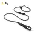 SinSky Large Mountain Climbing Running Tracking Reflective Soft Nylon Rope Pet Dog Leash with Double Grip and P Chain