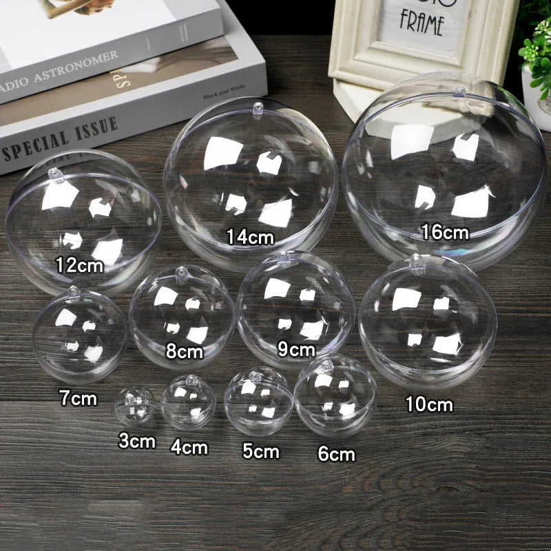 Openable Christmas Clear Plastic Ball DIY Clear Fillable Plastic Craft Ball Christmas Ball & Tree Ornaments