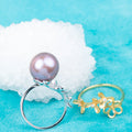 Re010855DIY 9-11mm Natural Freshwater Pearl Ring Accessory 925 Sterling Silver Adjustable Size Engagement Jewelry Ring for Women