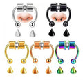 Nostril Piercing Jewelry Faux Septum Horseshoe Hoop Nose Ring Non Piercing 316L Stainless Steel Magnetic Nose Ring