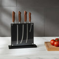 Strong Enhanced Magnets Multifunctional Acacia Wood Eco-Friendly Kitchen Knife Set Block Magnetic Knife Holder Non-slip Base