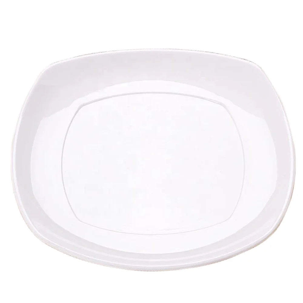 Factory-direct Unbreakable Restaurant Dinnerware Safe Food Grade Serving 10 Inch White Square Melamine Charge Plate