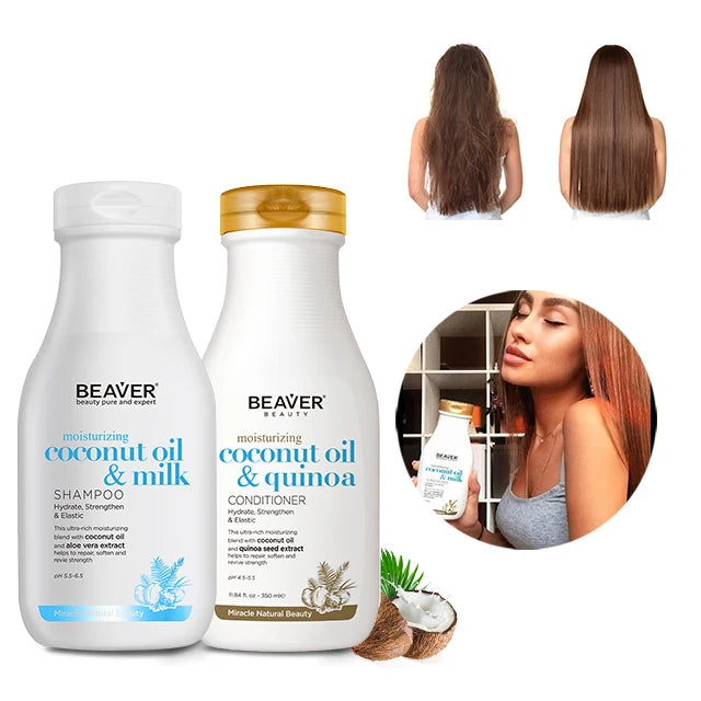 BEAVER Hot Selling Private Label Nourishing Moisturizing Coconut Oil Shampoo and Conditioner Set for Dry Hair