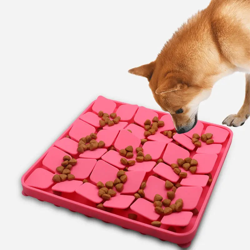 Dog Snuffle Mat Slow Feeder Bowl  Encourages Natural Foraging Skills for Pet Treat Stress Relief Portable Silicone Dog Lick Mat