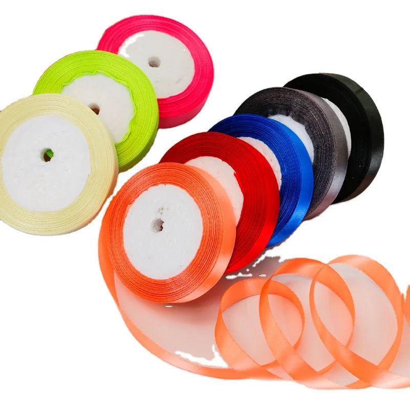 25mm Silk Crepe Ribbon Wedding Personalized Silk Ribbon for Flowers for Gifts