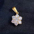 Dainty Bling Crystal Pendant Jewelry Cherry Pendants Stainless Steel Gold Round Cubic Zirconia Cz Flower Pendant Women