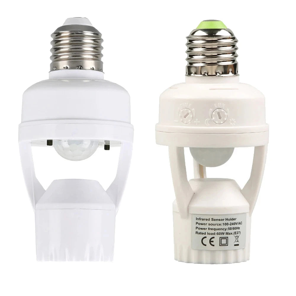 AC 110V/220V 360 Degrees PIR Induction Motion Sensor IR Infrared Human E27 Plug Socket Switch Base Led Bulb Light Lamp Holder