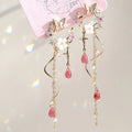 Hot Sale Light Luxury Temperament Delicate Colorful Garden Dancing Slimming Long Fringe Earrings for Women