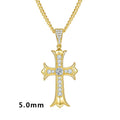 2025 Classic Retro Unisex Jewelry 925 Sterling Silver Vvs D 5mm Moissanite Diamond Cross Pendant Necklace