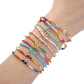 17CM Hand Made Jewelry Colorful Bohemian Women Charm Glass Miyuki Seed Bead Zircon Alphabet Letter Bracelet
