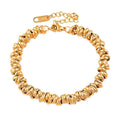 New Trendy Thick Stainless Steel 18k Real Gold Plated Bracelet for Women Jewelry