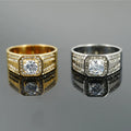 Fashion Trendy Men Engagement Wedding Ring Non Tarnish Stainless Steel Iced Out Cz Diamond Luxury Ring for Men