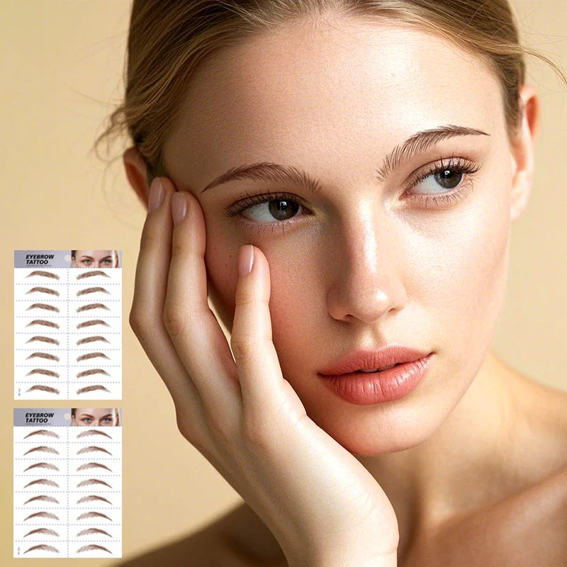 Women Popular New Design Waterproof Cosmetic Face Makeup Temporary Fake Tatoo 6d/4d/ 3d Eyebrow Tattoo Sticker