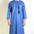 Traditional Muslim Omani Clothing Islamic Dubai Shinny Fabric Robe Man Arabia Saudi Moroccan Thobe for Men