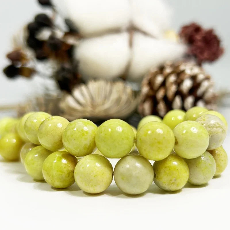 Wholesale Natural Phoenix Stone Mustard Stone Gemstone Loose Beads for Jewelry Making Bracelets15.5"