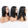 SDD Super Double Drawn Bone Straight Kim K 2*6 Closure Bob Wig 180 Density Raw 100 Human Hair Extensions Bob Wig Hair Vendors