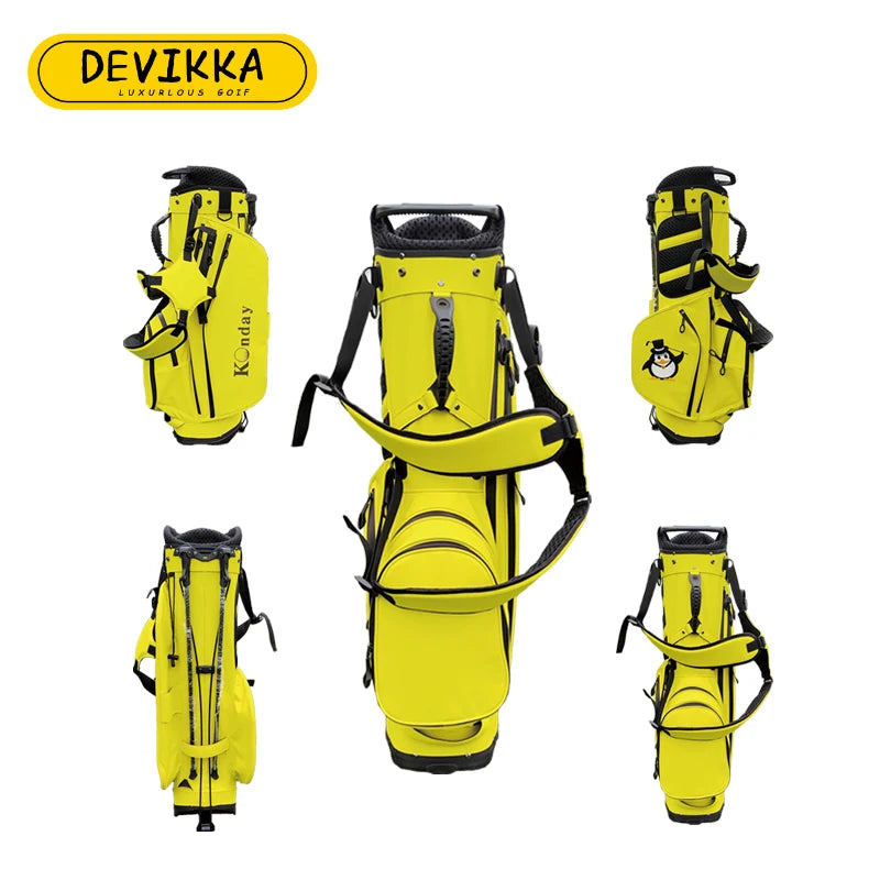 KONDAY  Yellow Waterproof Golf Stand Bag Carry Lightweight Pu Coated Golf Bag Stand