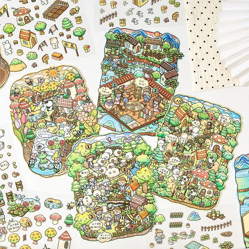 3 Stickers Per Pack Fairy Tale Handbook Series Children's Scenic Stickers Large 3d Stereo Stickers