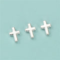 7.5*10mm Simple Cross Charm Beads 925 Sterling Silver Cross Beads Spacer Dangle Bead for European Charm Bracelets