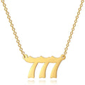 2021Meaningful 111 222 333 444 555 666 777 888 999 Gold Necklace Old English Numerology Necklace Angel Number Necklace