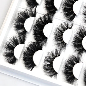 Wholesale Vendors 3D Mink Eyelashes Custom Packaging Box Own Logo Brand 25mm 30mm 3d Fluffy 100% Mink Full Strip Eyelashes
