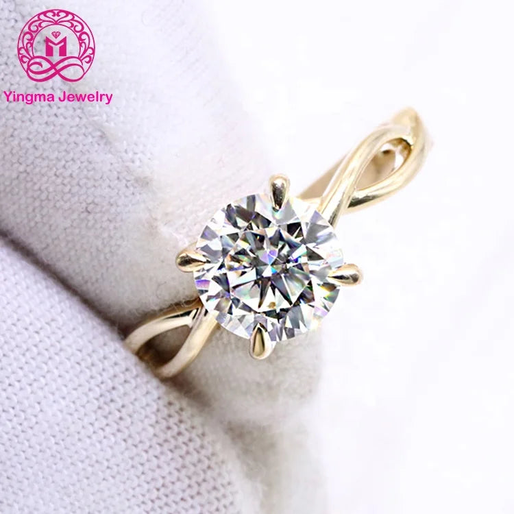 1.5ct Moissanite Gold Ring Four Claws 14K 18K Yellow Gold/rose Gold/white Gold Moissanite Engagement Ring for Wedding