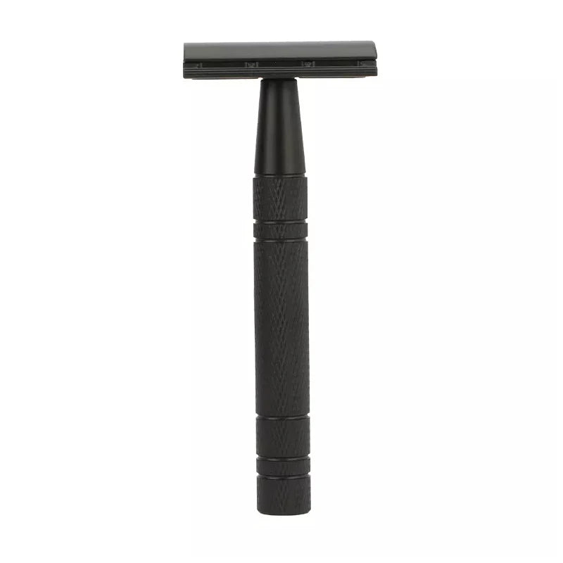 LiYi Men's Rose Gold Aluminum Alloy Handle Non-Disposable Safety Razor Luxury Style Straight Double Edge Blade